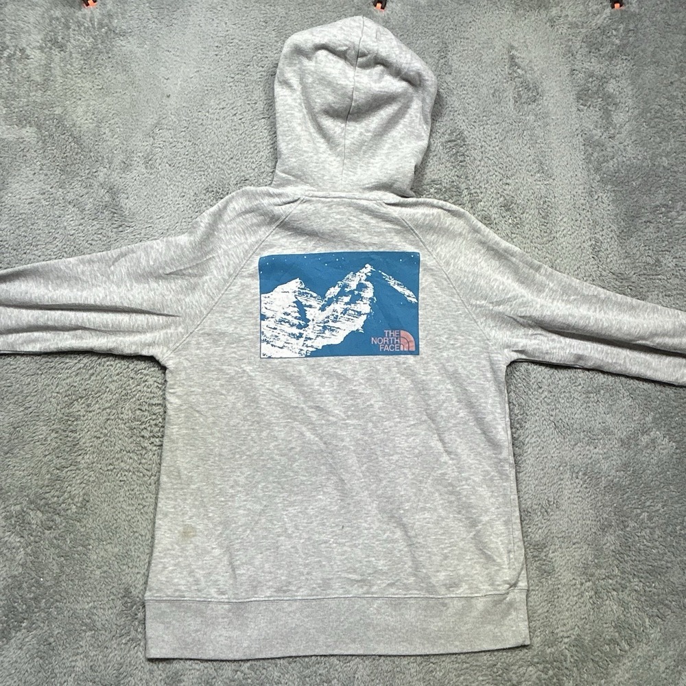 The North Face Hoodie Womens L Light Gray Half Dome Pullover Logo Outdoor *SPOT